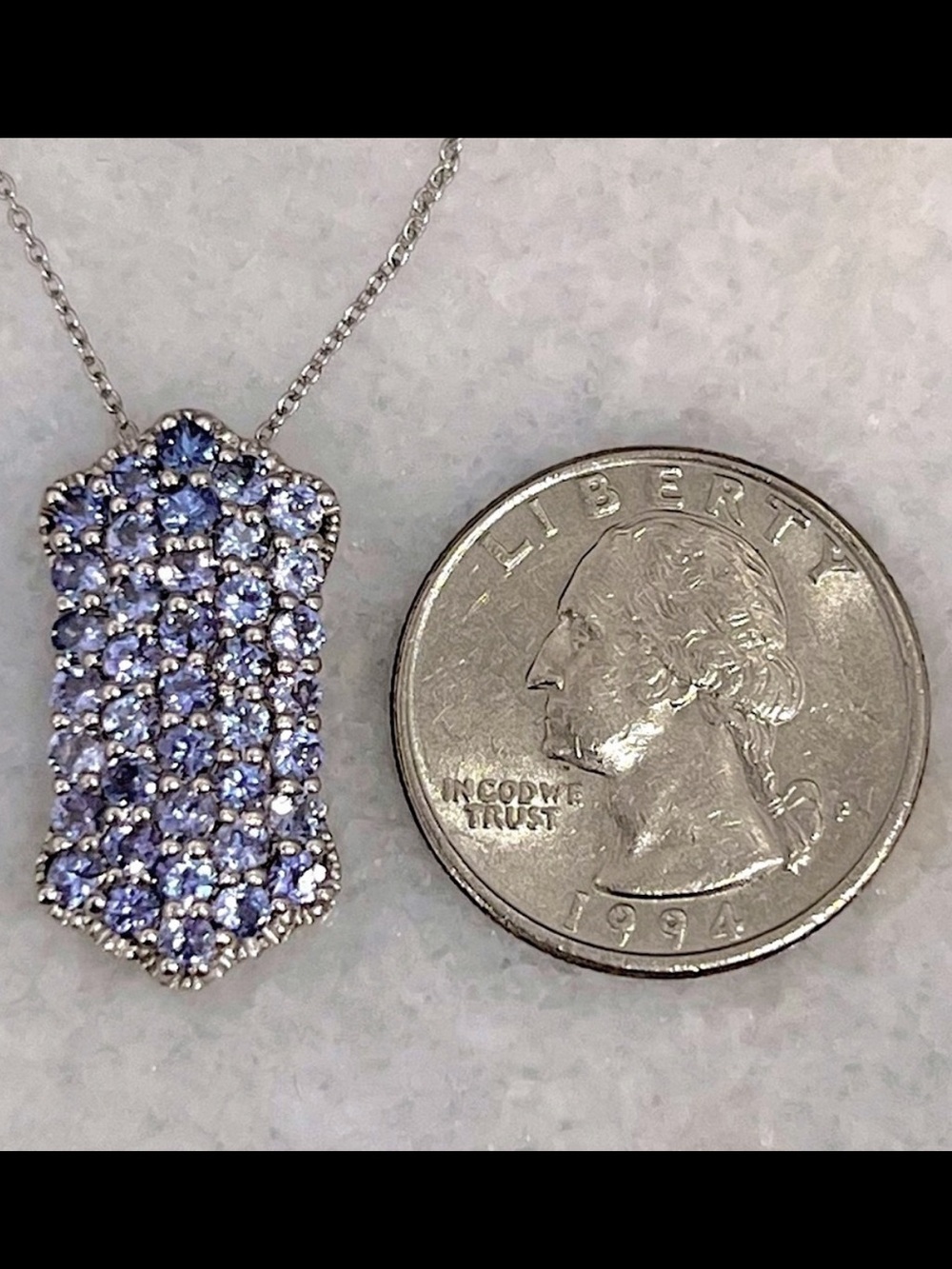 Sterling Silver Tanzanite Pendant 20” Necklace - Picture 12 of 12